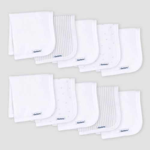 Gerber Baby 10pk Knit Washcloth - White