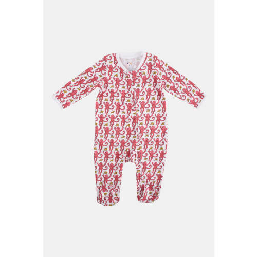 Infant Monkey Zipper Footie