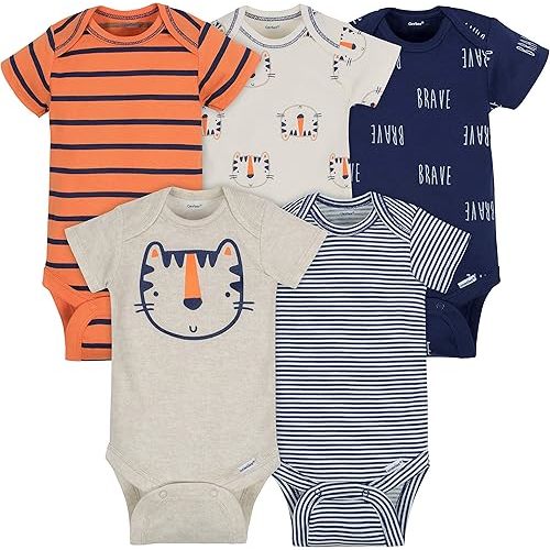Gerber baby-boys 5-pack Short Sleeve Variety Onesies Bodysuits