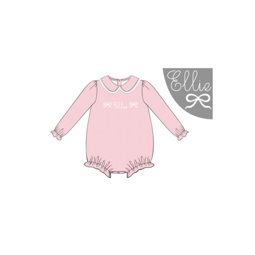 Pre-Order Custom Embroidered Pink Honeycomb Bow Bubble