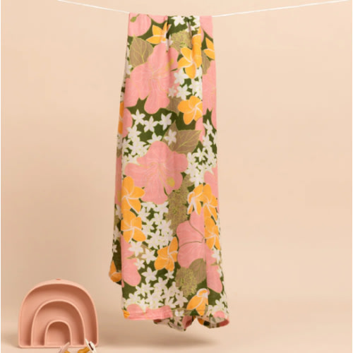 Baby Swaddle - Pesto Retro Bloom – Fighting Eel