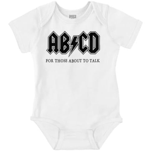 Brisco Brands ABCD Lightning Bolt Lil Rocker Music Baby Romper Boys or Girls