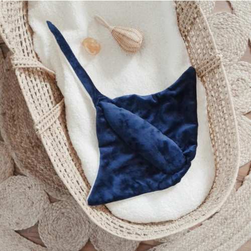 Baby lovey Manta Ray lovey blanket, snuggle animals, Aquatic Blue baby gifts for first birthday, Gift for nephew, Nautical baby shower gifts