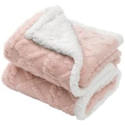 Cokouchyi Baby Blanket, 3D Soft and Fuzzy Sherpa Baby Blanket, Receiving Blanket for Toddler, Baby Boys and Girls, Reversible Fluffy Warm Blanket for Crib, Stroller, Nap, Outdoor(Pink, 30"x40")