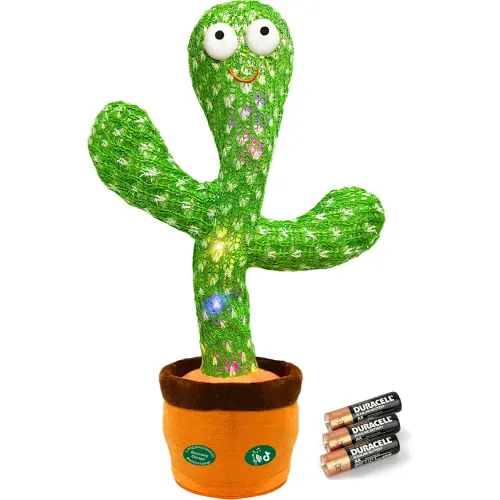 Dancing Talking Cactus Toy Mimics Back, Cactus Baby Toy Singing Mimicking Repeating Recording Cactus Toy, Silly Sunny The Cactus with 3xAA Battery