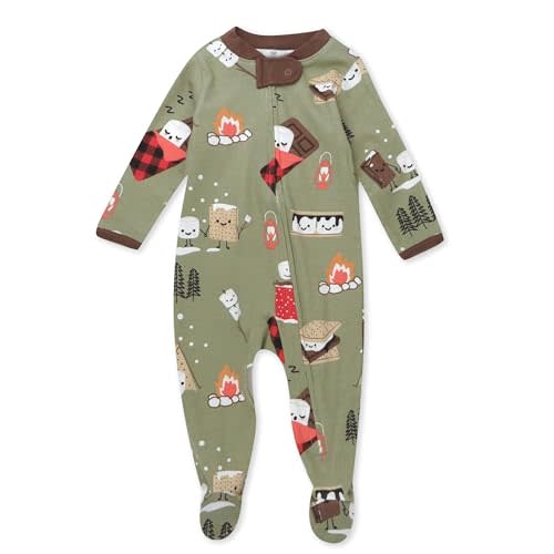 HonestBaby Sleep & Play Footed One-Piece Pajama Sleeper 100% Organic Cotton, Baby Boys