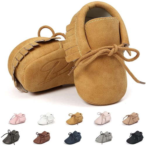 Baby Loafers Boys Girls Infant Shoes Soft Sole Tassels Moccasins Anti-Slip Crib Shoes