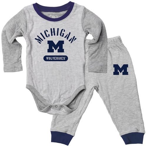 Wes and Willy Baby College Jie Jie Long Sleeve Bodysuit and Pant Set