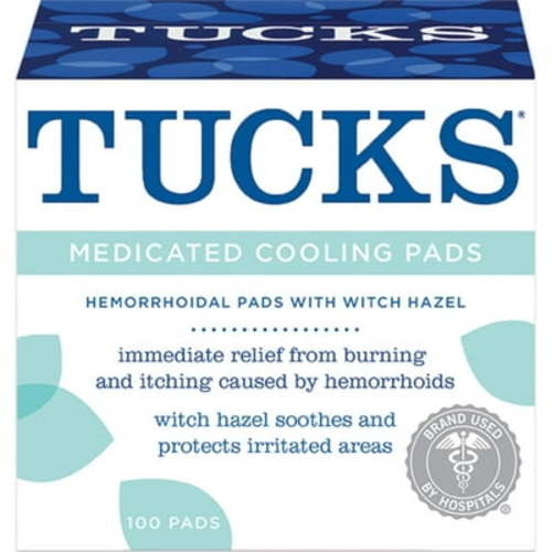 TUCKS Medicated Cooling Pads, 100 Count – Pads with Witch Hazel, Cleanses Sensitive Areas, Protects from Irritation, Hemorrhoid Treatment, Medicated Pads Used By Hospitals