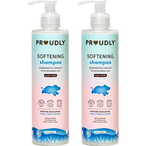PROUDLY Softening Shampoo by Gabrielle Union & Dwyane Wade, Black & Brown Babies Coils, Curls & Waves, Tear-Free, Paraben-Free & Dermatologist-Tested, Sweet Vanilla, 9 oz, Pack of 2