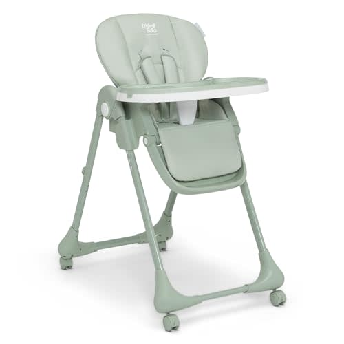 Delta Children Little Folks 2-in-1 SlimFold High Chair for Babies and Toddlers, Sage Green