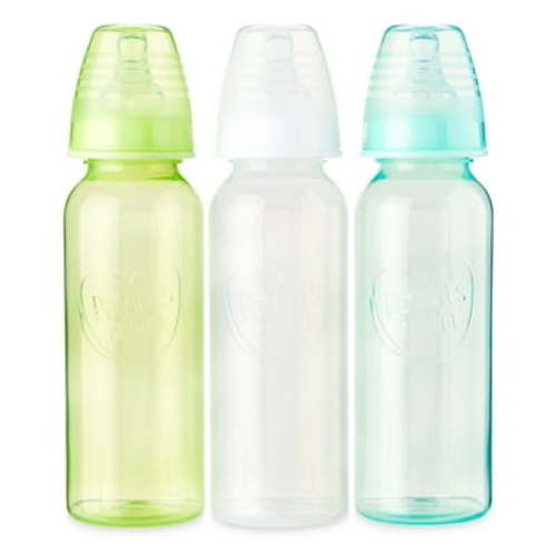 Parent's Choice Newborn Standard Neck Tinted Bottle, 9 Fl oz, 0+ Months, 3 Pack, Multicolor