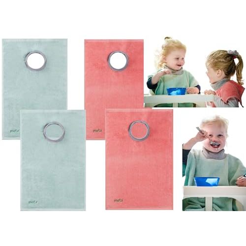 MATZ Terry Towel Slip On Baby Bibs | Full Coverage | Ultra Absorbent 100% Cotton | Pullover For Babies And Toddlers | Feeding Drooling And Teething | Unisex Baby Bib With Soft Ribbed Neck