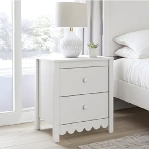 Hallityn White 2-Drawers 21.34 in. W Nightstand