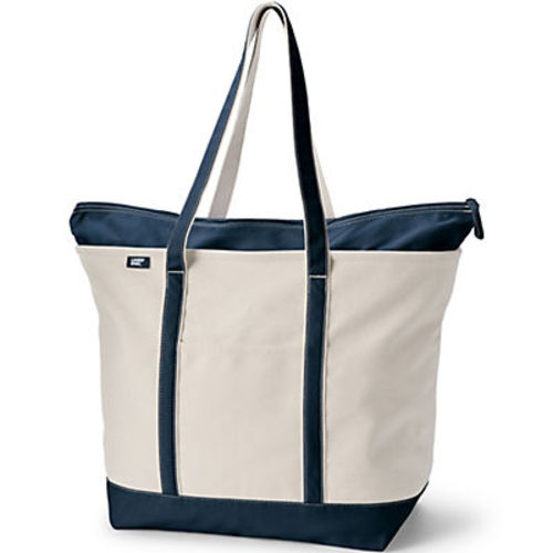 Medium Natural 5 Pocket Open Top Canvas Tote Bag | Lands' End