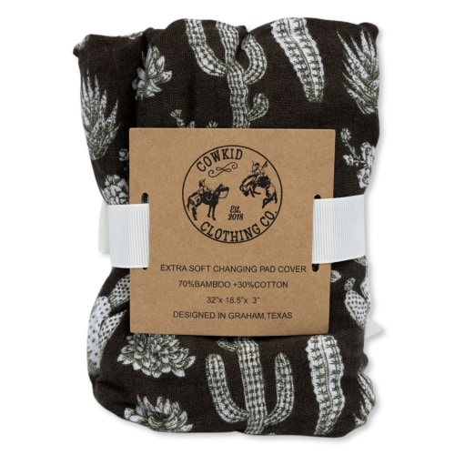 Vintage Cactus Bamboo Muslin Changing Pad Cover – Cowkid Clothing Company