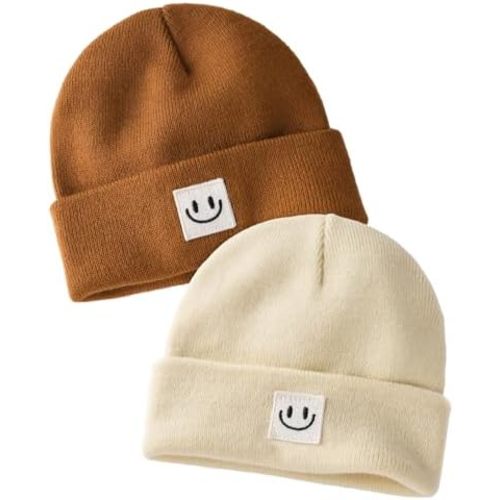 FURTALK Baby Beanie 2 Pack Winter Warm Knit Hats Cute Toddler Kids Winter Hat