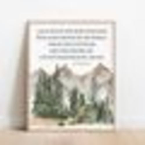 Christian Nursery Decor, I am a Son of the King, Bible Verse Wall Art, Scripture Print, Watercolor Landscape, Baby Boy Nursery Mountain Tree