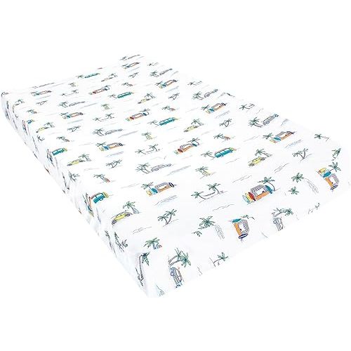Hudson Baby Unisex Baby Cotton Changing Pad Cover, Surfer Dude, One Size