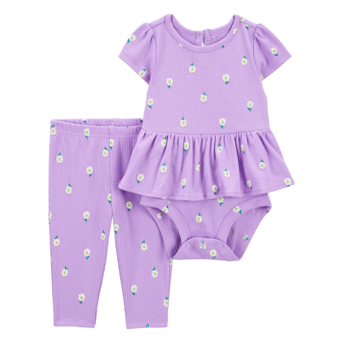 Baby 2-Piece Floral Peplum Bodysuit Pant Set - Carter's | Carter's