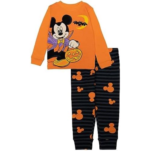 Disney unisex-child 2-piece Snug-fit Cotton Holiday Pajama Set, Soft & Cute for Kids