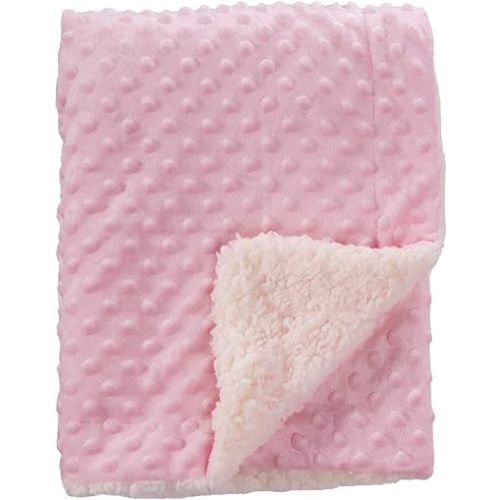 CREVENT Cozy Soft and Warm Sherpa Baby Blanket for Infant Toddler's Crib Cot Stroller Gift for Baby Girls All Season Use(30"X40" Pink Dot)