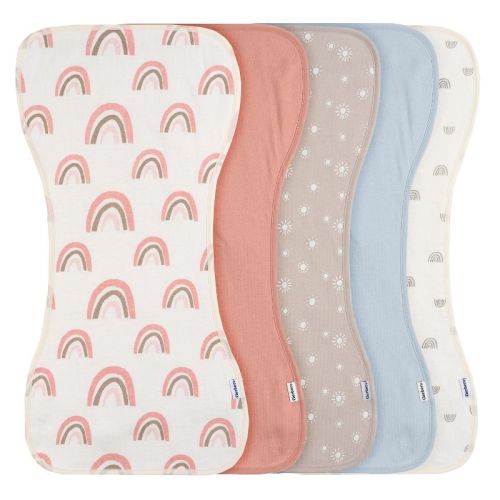 Gerber Baby Neutral Burp Cloths - Rust Tan - One Size Fits Most - 5-pack