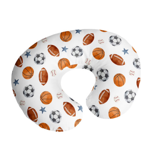 Watercolor Sports Theme Collection Nursing Breastfeeding Pillow Cover