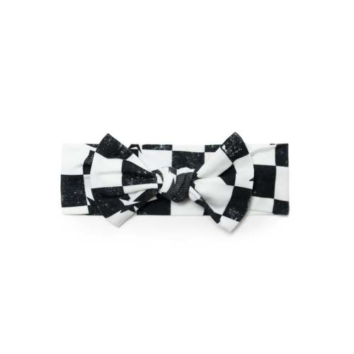 Black & White Checkered Star Headband Bow