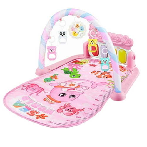 BJBSJSZ Funny Play Piano Tummy Time Baby Activity Mat with 5 Infant Sensory Baby Toys, Baby Play Mat Baby Gym,Music and Lights Boy & Girl Gifts for Newborn Baby 0 to 3 6 9 12 Months
