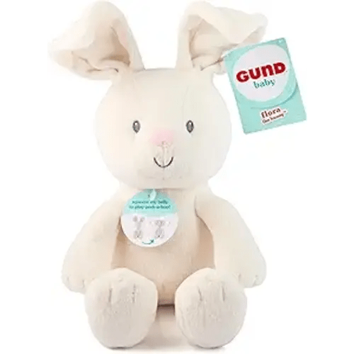 GUND Baby Peek-a-Boo Flora Bunny Plush, Bunny Rabbit Stuffed Animal, Baby Toy for Ages 0 and Up, Cream, 7" (Batteries Not Required)