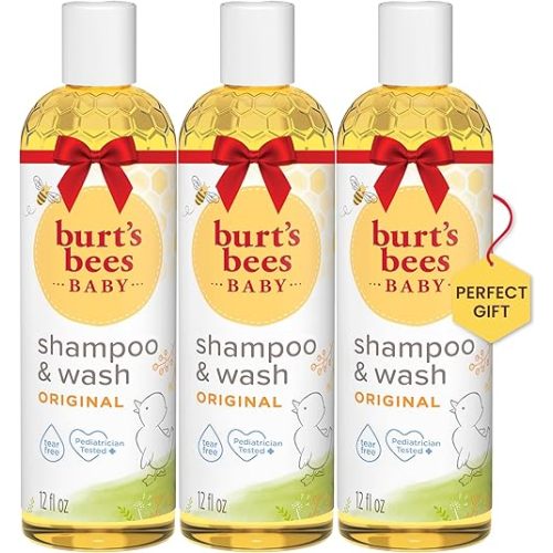 Burt's Bees Christmas Gifts, Baby Shampoo & Wash, Tear Free Soap, Natural Baby Care, Original,12 Ounce (Pack of 3)
