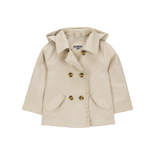 Baby Ruffle Trench Coat - Khaki - OshKosh | Carter's