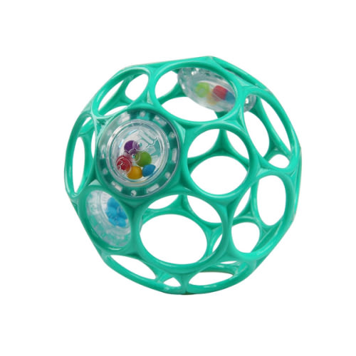 Bright Starts Oball Easy-Grasp Rattle BPA-Free Infant Toy in Teal, Age Newborn and up, 4 Inches