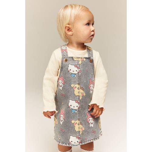 2-PIECE OVERALL DRESS AND TOP SET