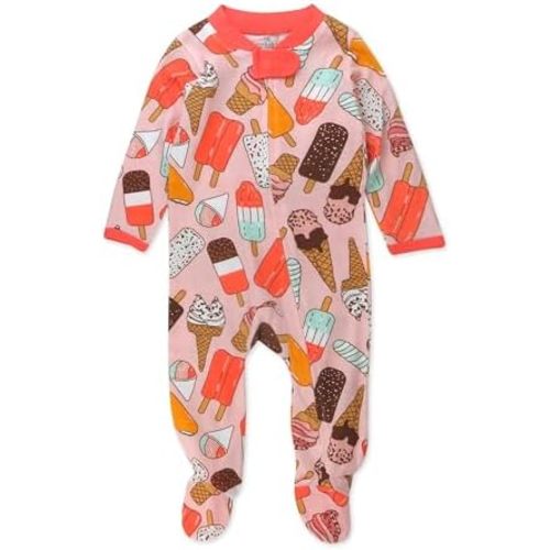 HonestBaby Sleep and Play Footed Pajamas One-Piece Sleeper Jumpsuit Zip-front Pjs Organic Cotton