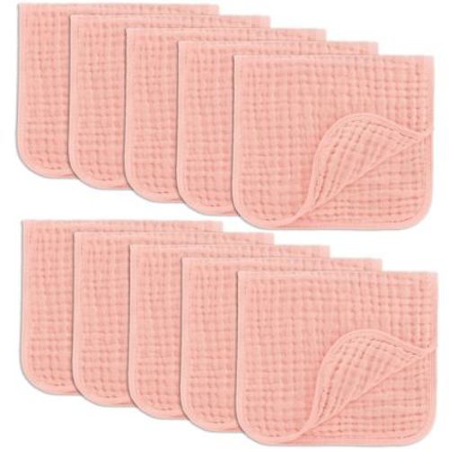 Muslin Burp Cloths Large 100% Cotton by Comfy Cubs (Sage, Pack of 10)