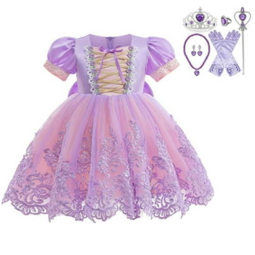 Rapunzel Princess Dress for Girls Toddler Halloween Christmas Cosplay Party Costume
