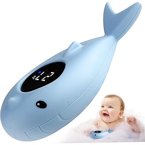 Baby Bath Thermometer, Cute Whale Shaped Baby Water Thermometer for Bath, Digital LED Water Temperature Thermometer for Bathtub,Swimming Pool