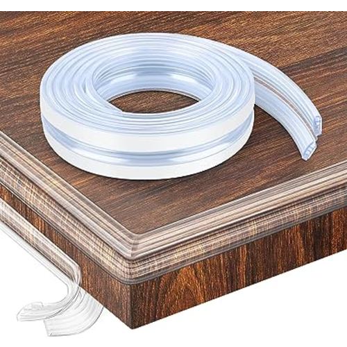 Baby Proofing, Shock-Absorbing Honeycomb Edge Protector Strip Clear, Silicone Soft Corner Protectors with Pre-Taped Strong Adhesive, 6.6ft(2M) Edge Protectors for Sharp Corners of Cabinets, Tables