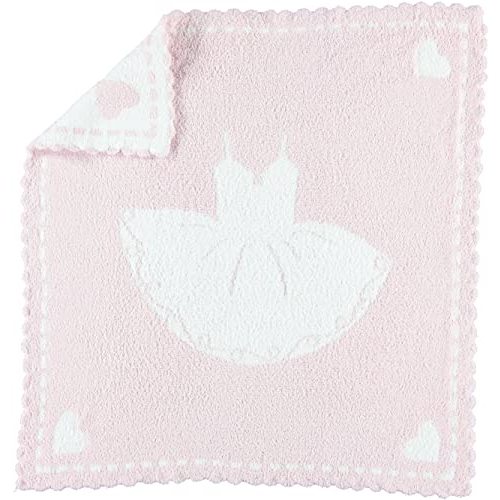 Barefoot Dreams CozyChic Scalloped Receiving Blanket - Pink & Tutu,30" x 32"