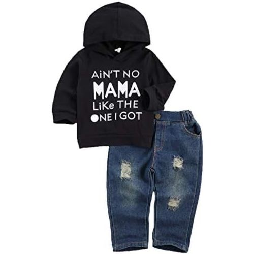 fhutpw Toddler Baby Boy Outfits Hoodie Sweatshirts & Jeans Clothes Set Fall Winter 6 9 12 18 24 Months