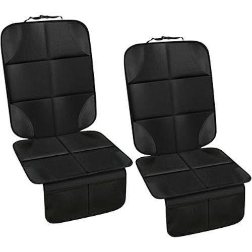 PandaEar 2 Pack Car Seat Protector for Child, Baby Waterproof Car Seat Cover with Non-Slip Insert, 600D Fabric CarSeat Mat with Thickest Padding & Mesh Pockets