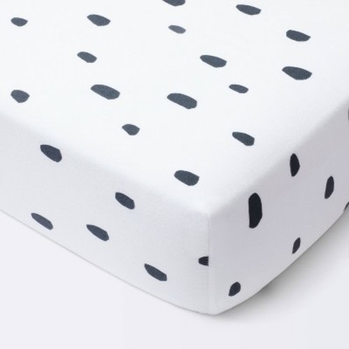 Dash Marks Crib Fitted Sheet - Cloud Island™ White/Gray