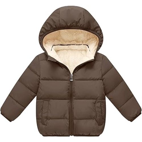 Baby Boys Girls Thicken Winter Coat Toddler Fleece Warm Hooded Jacket Clothes 2024