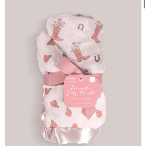 JuJuBe x Studio Oh! Ultra-Soft Thick Reversible Baby Blanket - Bloomin' Boot