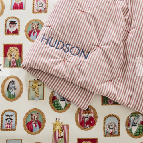 Chris Loves Julia Yarn-Dyed Stripe Baby Quilt | Pottery Barn Kids