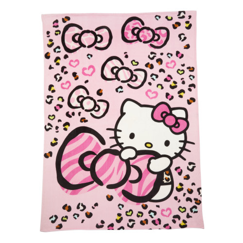 "Sanrio Hello Kitty Soft Plush Twin/Full Size Kids Blanket, 62""x90"", Pink"