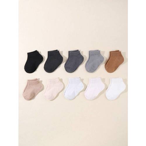 10 Pairs Baby Infant Solid Color Short Socks | SHEIN USA