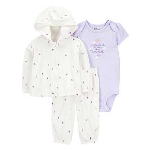Baby Girls Carter's 3-pc. Ice Cream Print Cardigan, Bodysuit & Pants Set